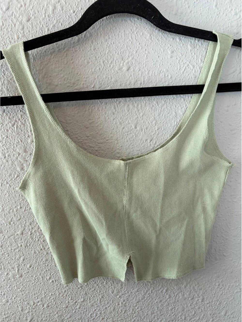 Pacsun light green cotton cropped tank size S